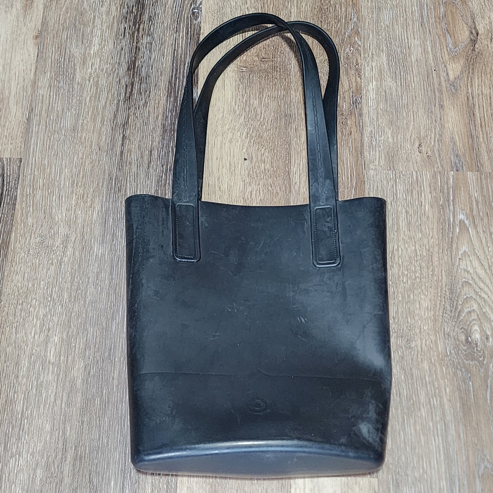 Hunter for Target Black Rubber Tote Beach Pool Waterproof Shoulder Bag Black - Picture 2 of 11